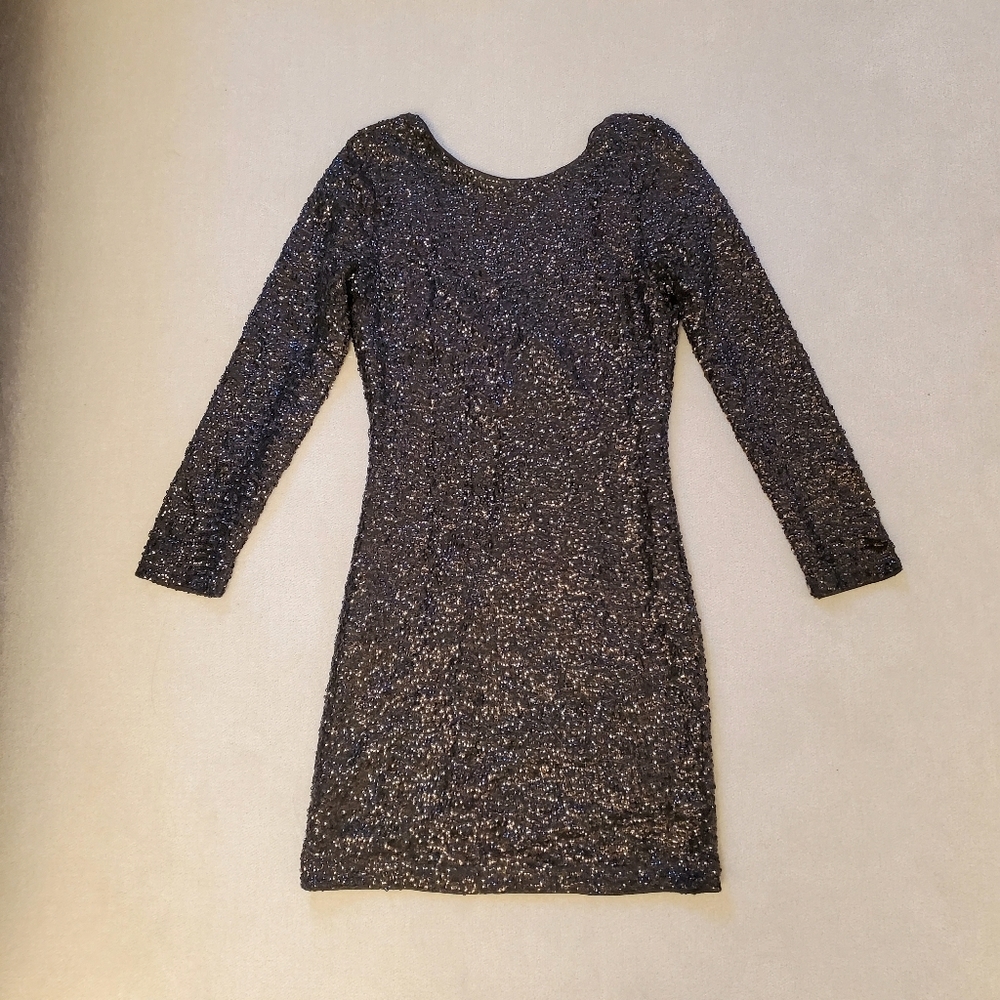 H&M Black Sequin Mini Dress